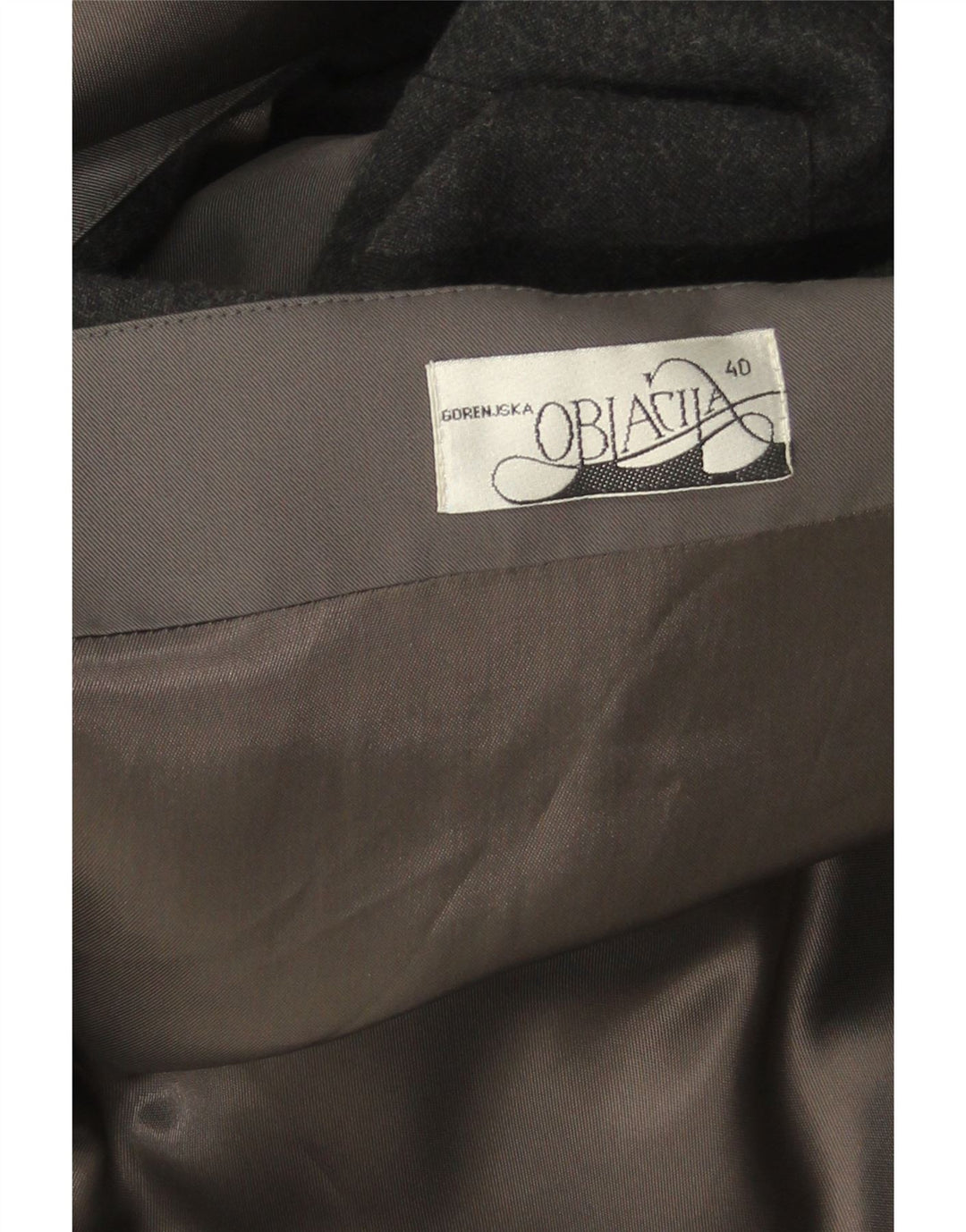 VINTAGE Damen Übergroßer Mantel EU 40 Mittelgraue Wolle