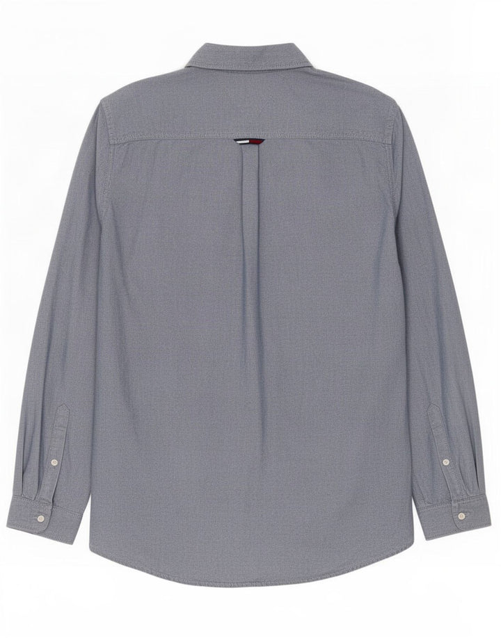 Tommy Hilfiger Herren-Hemd mit normaler Passform, mittelblaue Baumwolle