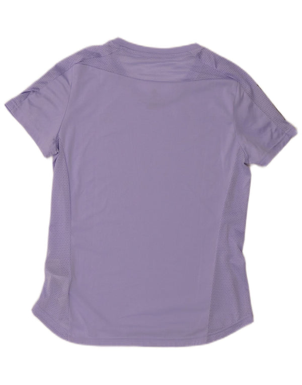 Adidas Damen Aeroready T-Shirt Top UK 12/14 Medium Lila Polyester