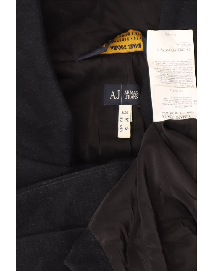 Armani Jeans Damen Kapuzenmantel UK 14 Mittelschwarze Baumwolle