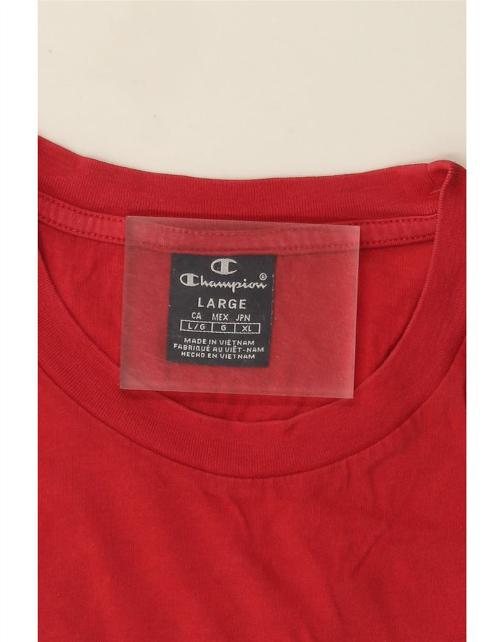 Champion Herren T-Shirt mit Grafik, Größe L, Rot