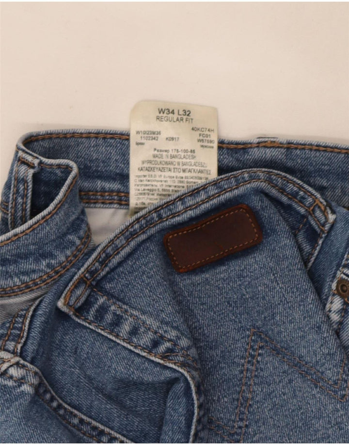 Wrangler Herren-Jeans mit normaler Passform, gerade Passform, W34, L32, Blau, Baumwolle