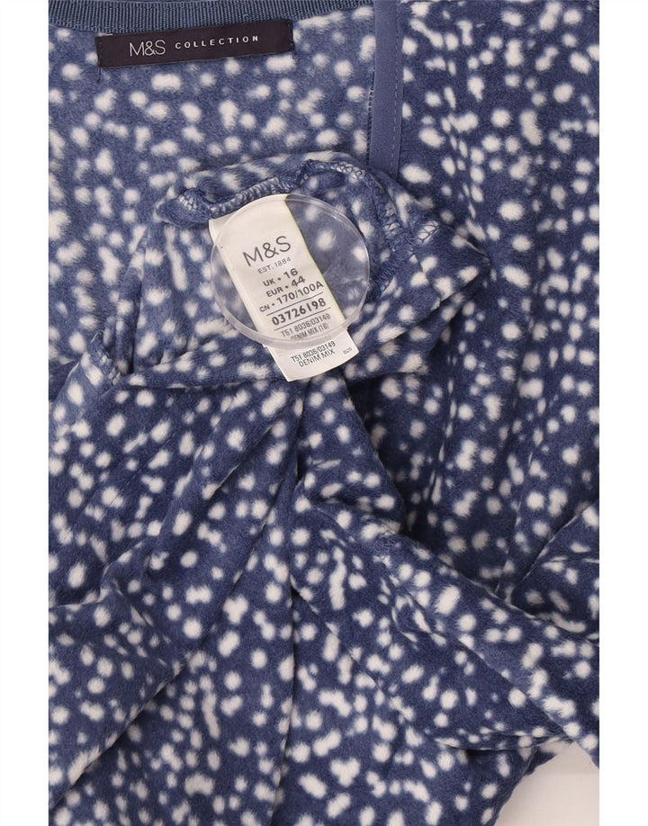 Marks & Spencer Damen Fleecejacke UK 16 Large Marineblau gepunktet