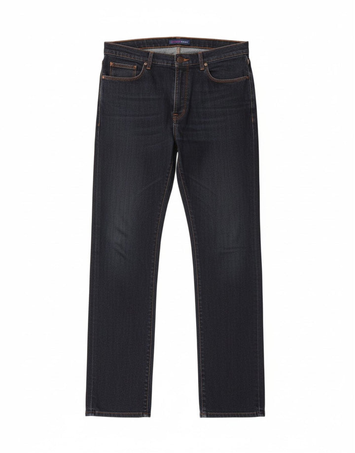 TRUSSARDI Womens Straight Jeans W31 L34 Navy Blue Cotton Vintage Trussardi and Second-Hand Trussardi from Messina Hembry 