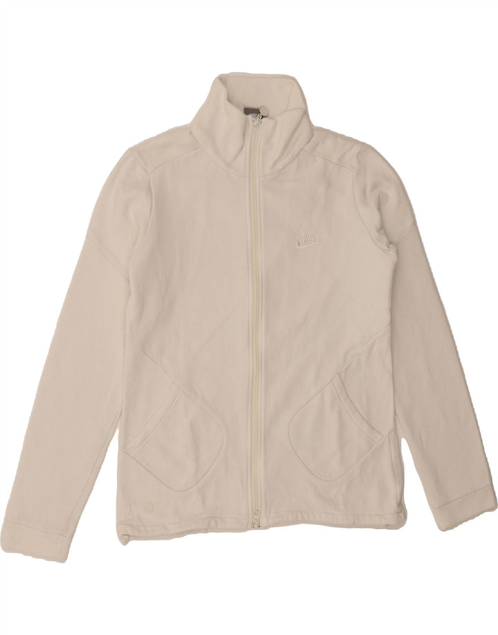 NIKE Womens Tracksuit Top Jacket UK 10/12 Medium White Cotton Vintage Nike and Second-Hand Nike from Messina Hembry 
