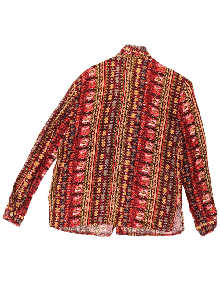 Vintage Damen Loose Fit Shirt EU 40 Medium Mehrfarbig Geometrisch