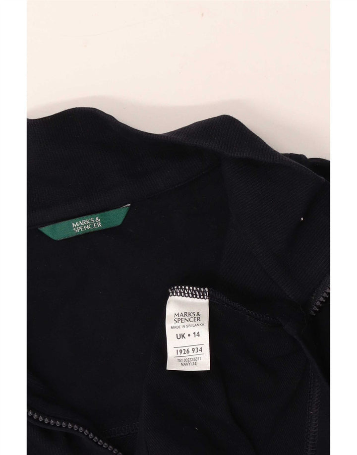 Marks & Spencer Damen-Sweatshirt mit Reißverschluss am Hals, Gr. 14, mittleres Marineblau