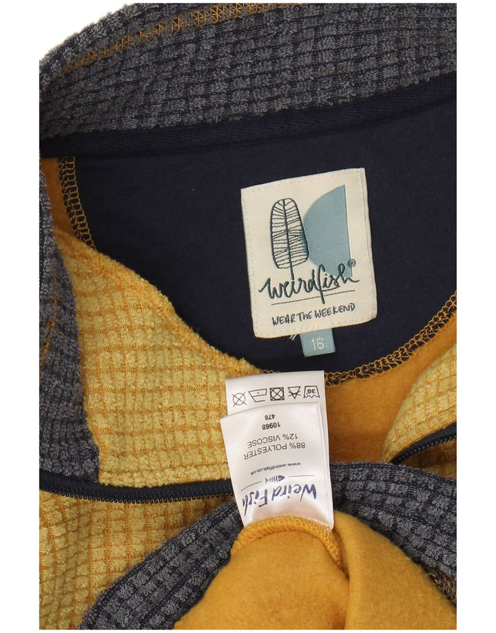WEIRD FISH Damen-Fleecepullover mit lockerer Passform und Reißverschluss am Hals, Gr. 16, Gelb