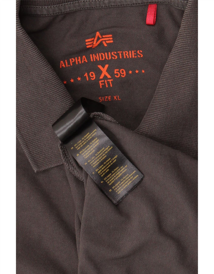 ALPHA INDUSTRIES Herren Poloshirt XL Grau Baumwolle
