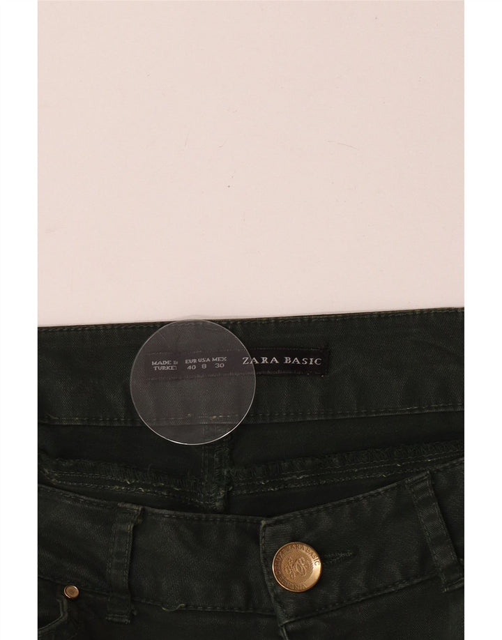 Zara Damen Crop Slim Jeans EU 40 Medium W30 L24 Grün