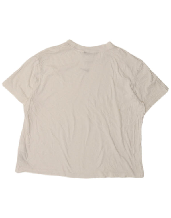 Nike Womens Loose Fit T-Shirt Top UK 14 Mittelweiße Baumwolle
