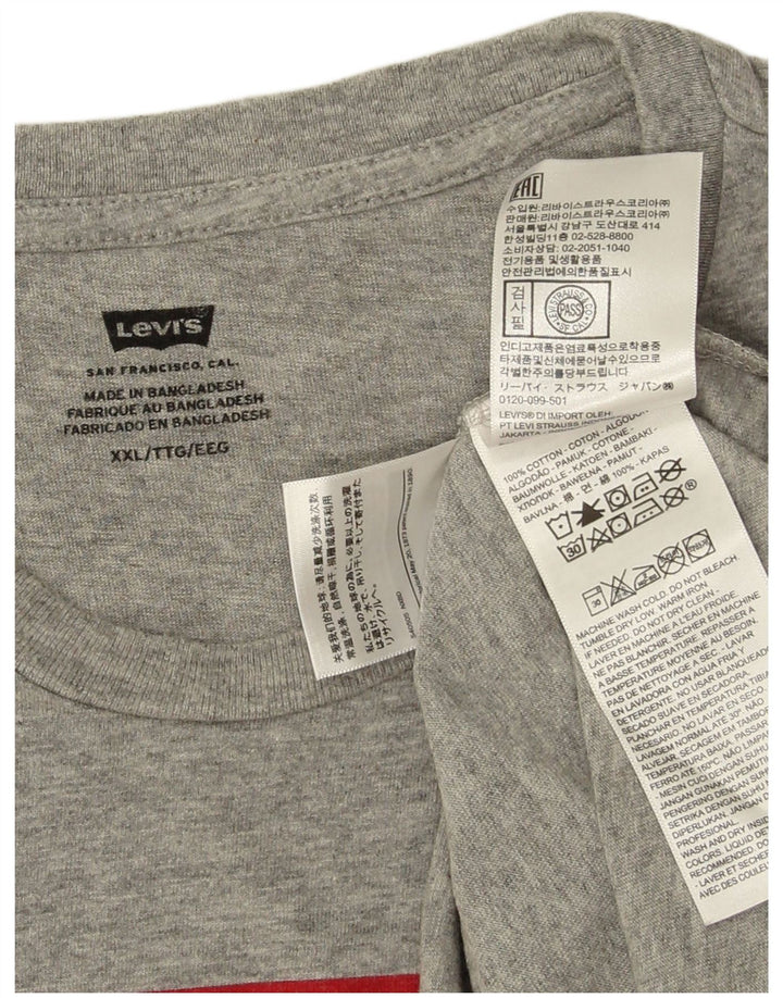 Levi's Herren-T-Shirt mit Grafik, 2XL, graues Baumwoll-Logo