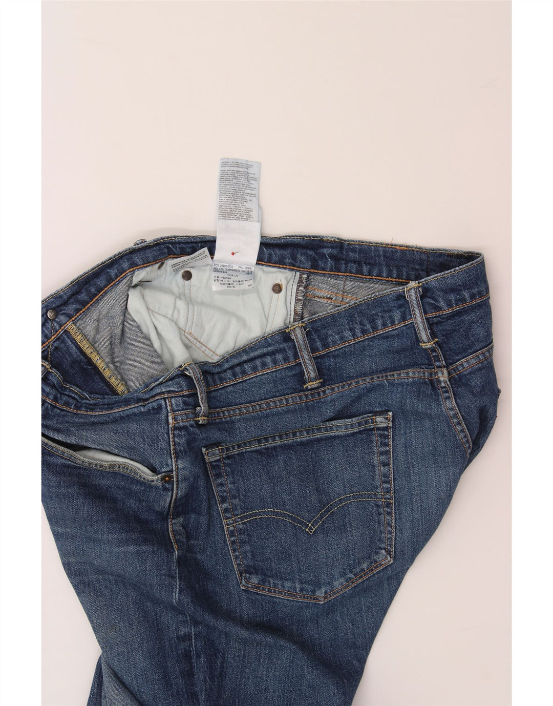 LEVI'S Herren Straight Jeans W38 L32 Blaue Baumwolle