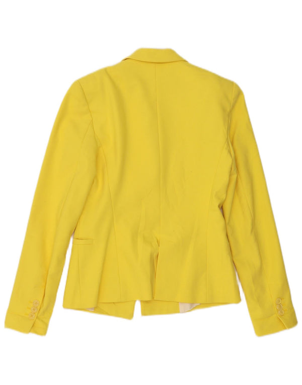 Zara Damen 1-Knopf-Blazerjacke UK 6 XS Gelbes Polyester