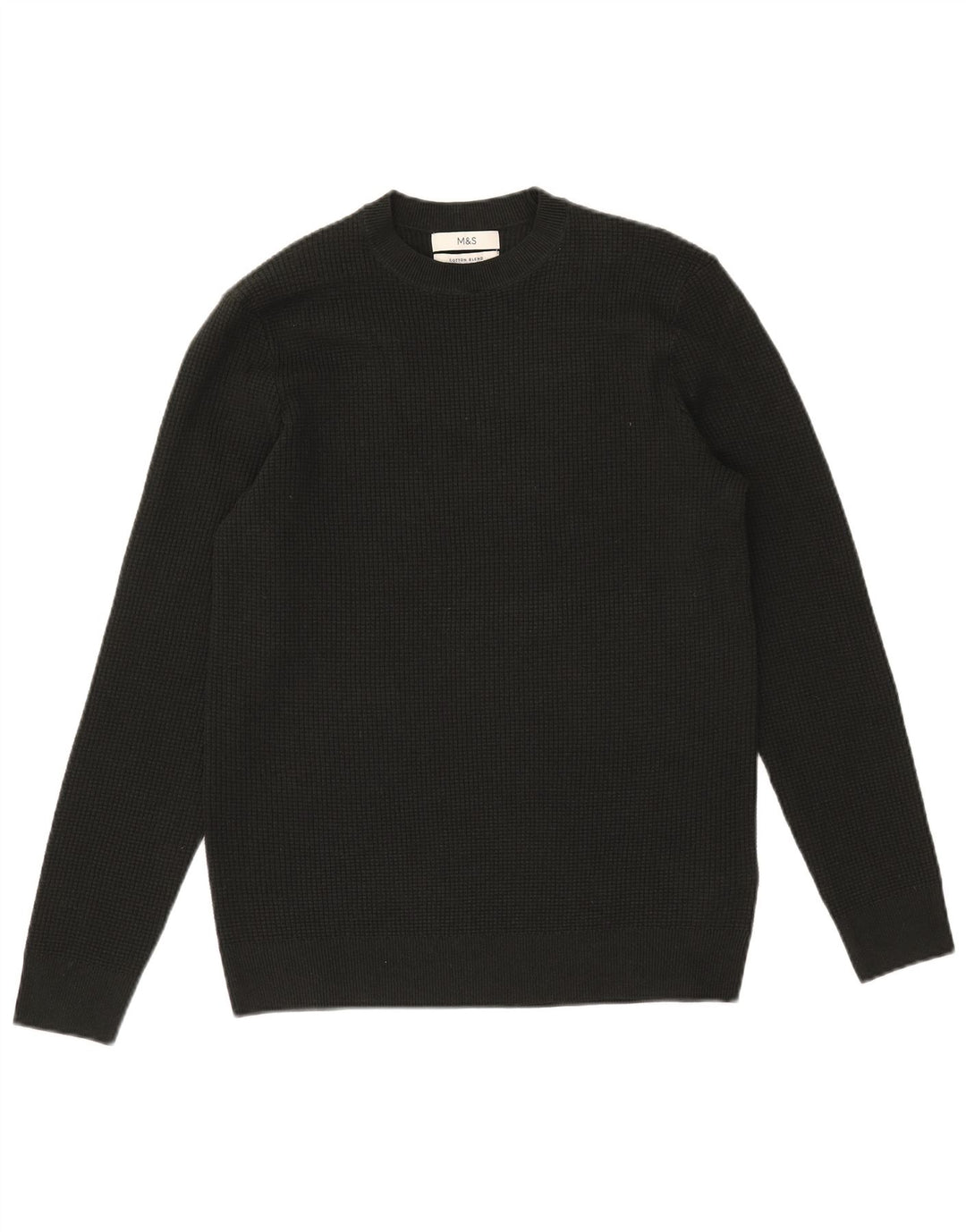 Marks & Spencer Herren-Pullover mit Rundhalsausschnitt, Größe S, Khaki, Polyester