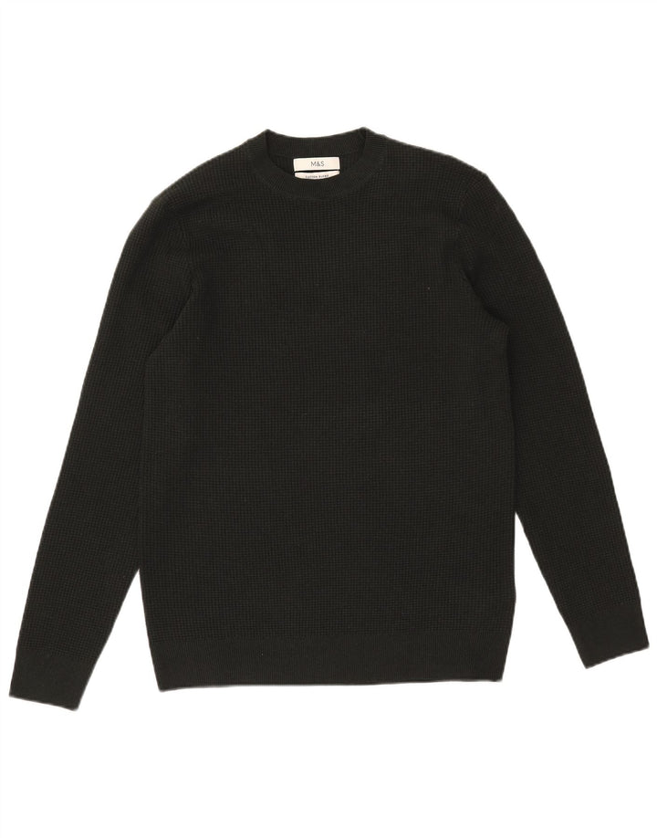 Marks & Spencer Herren-Pullover mit Rundhalsausschnitt, Größe S, Khaki, Polyester