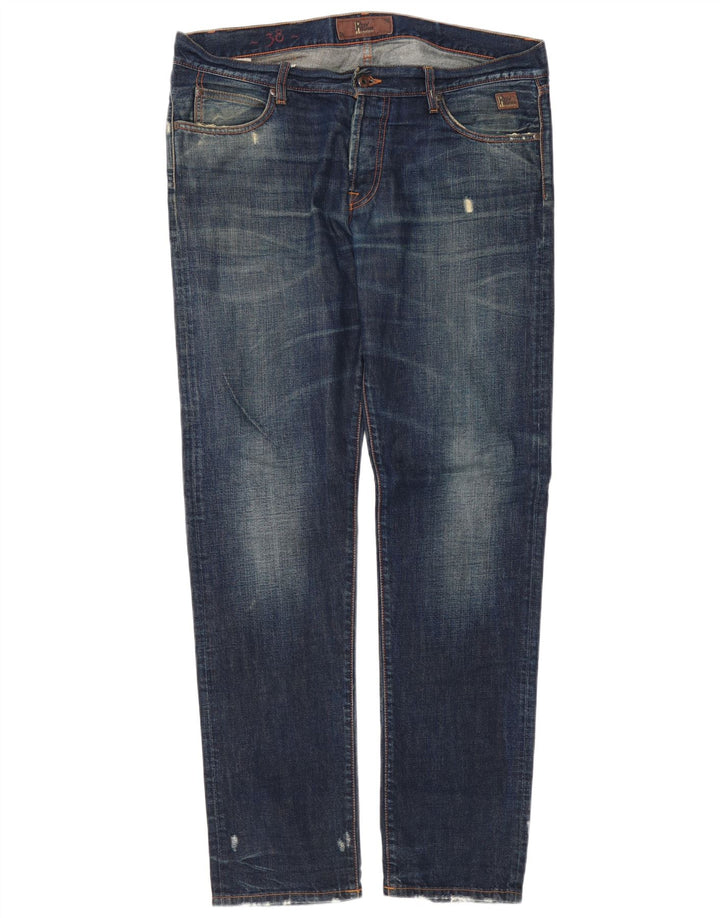 Roy Rogers Herren Distressed Slim Jeans W38 L34 Blaue Baumwolle