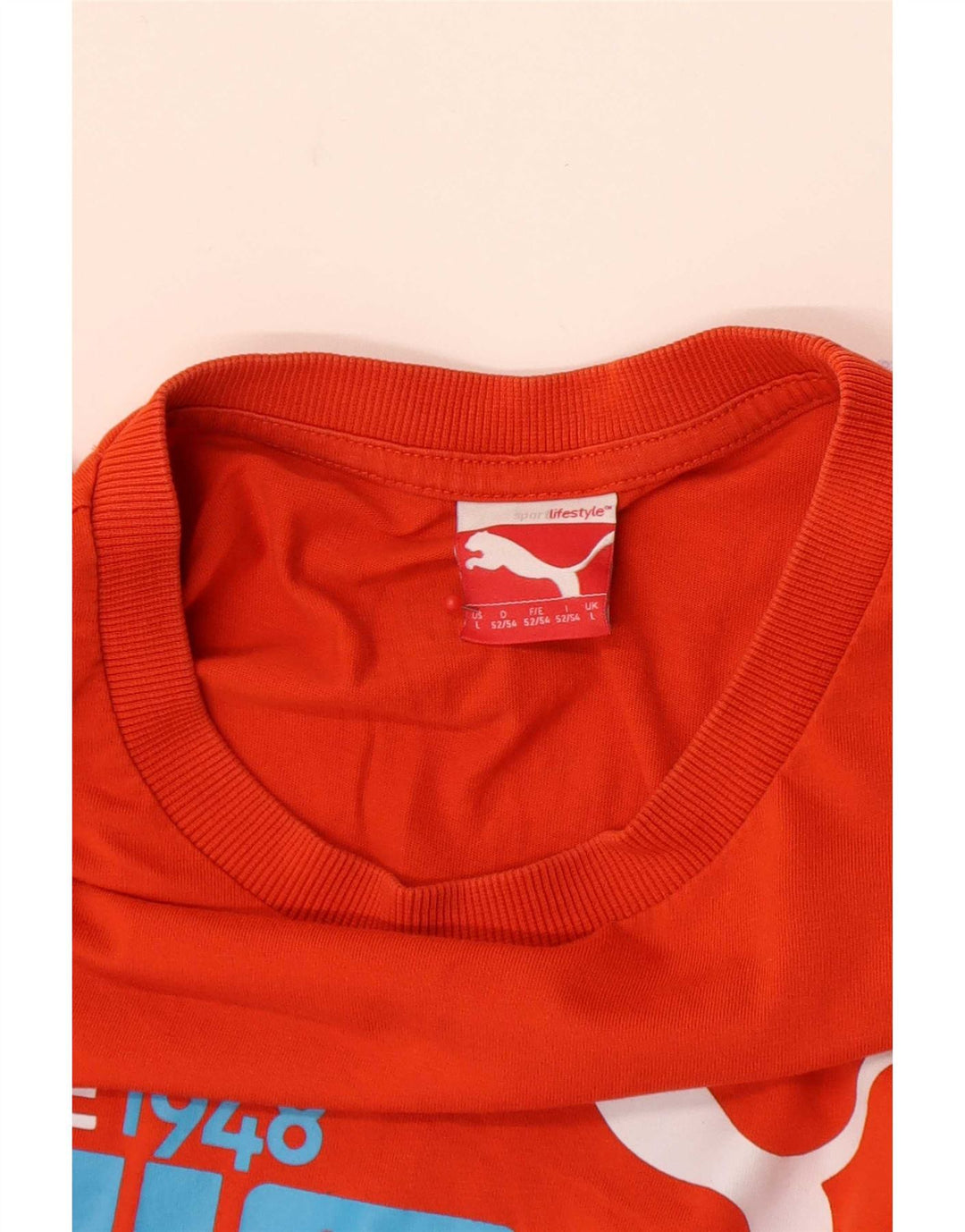 Puma Herren Grafik T-Shirt Top Large Orange