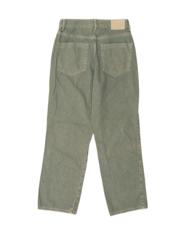 Zara Damen Tapered Jeans EU 38 Small W28 L27 Grüne Baumwolle