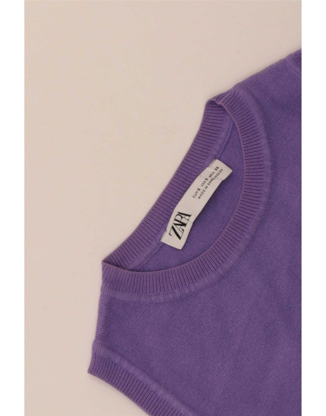 Zara Damen Crop Vest Top UK 8 Small Lila