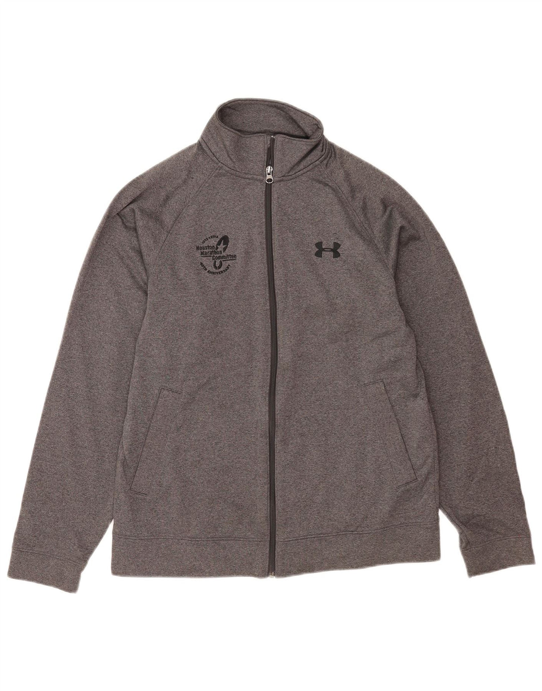 Under Armour Herren-Trainingsanzugoberteil mit Grafik, mittelgraues Polyester