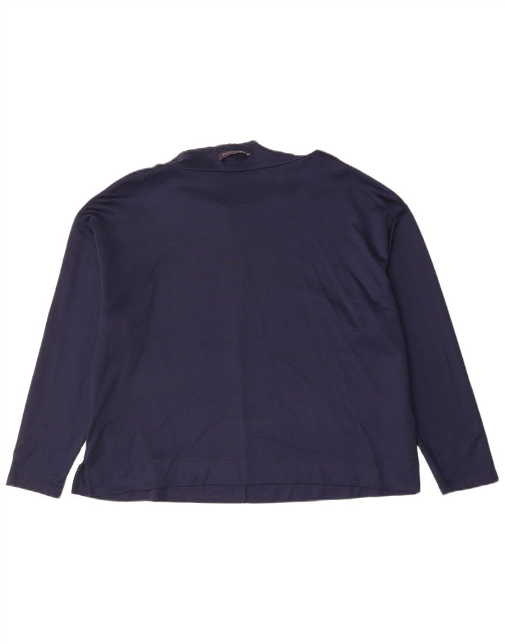Marks & Spencer Damen Top Langarm UK 20 2XL Marineblau Baumwolle