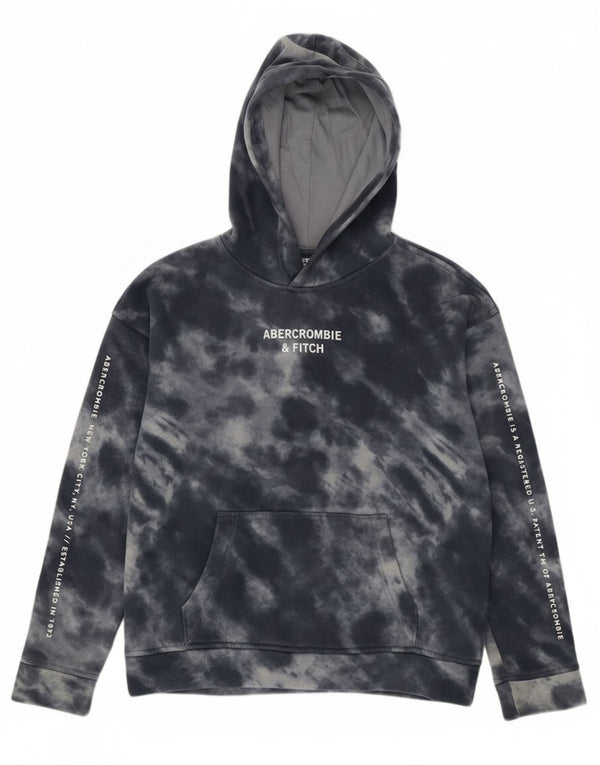 Abercrombie & Fitch Kapuzenpullover mit Grafik für Jungen, 11–12 Jahre, blaues Batikmuster