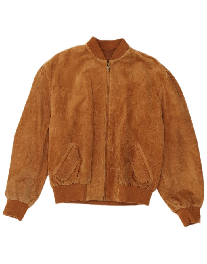 Vintage Damen Wildlederjacke UK 12 Mittelbraun
