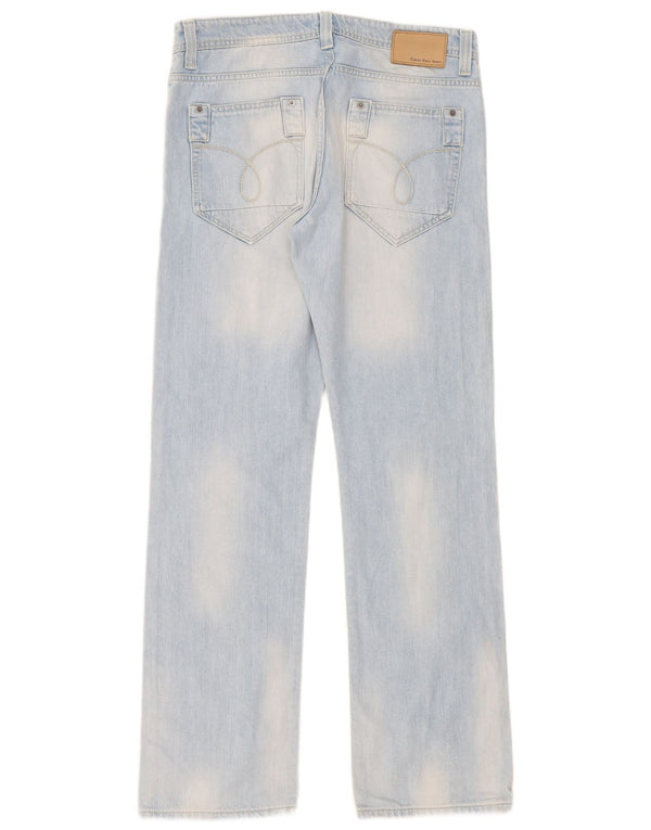 Calvin Klein Damen Straight Jeans W32 L34 Blaue Baumwolle