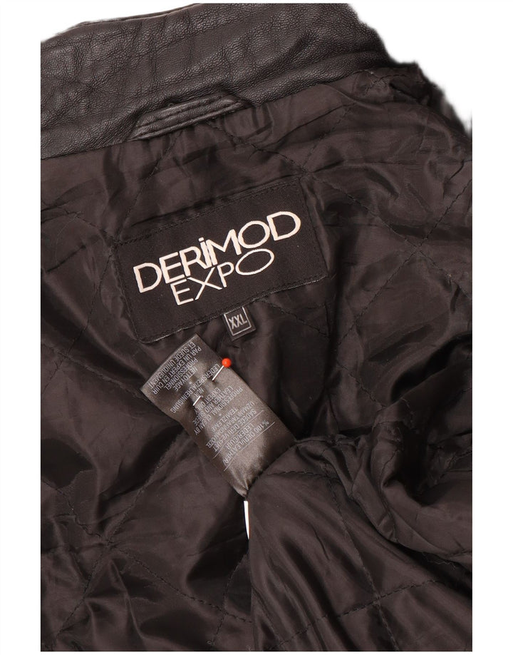 Derimod Expo Damen Lederjacke UK 20 2XL Schwarzes Leder