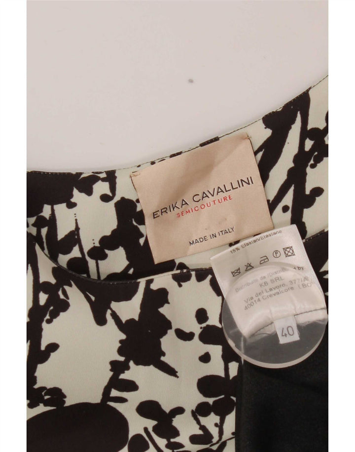 Erika Cavallini Damen Übergroßes Etuikleid IT 40 Small Schwarz Geometrisch