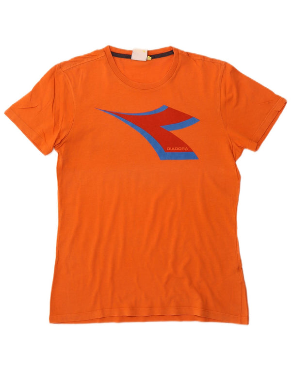 DIADORA Mens Graphic T-Shirt Top Medium Orange