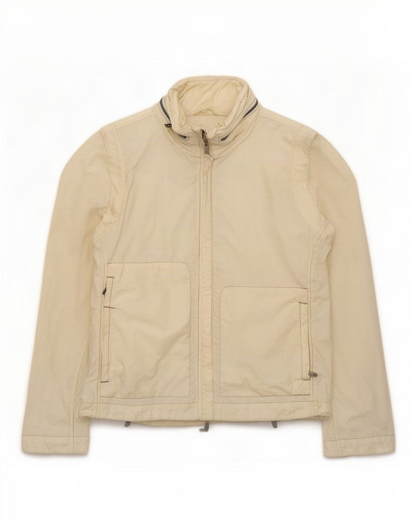 Murphy & Nye Damen-Bomberjacke mit Kapuze, UK 10, Größe S, cremefarbene Baumwolle