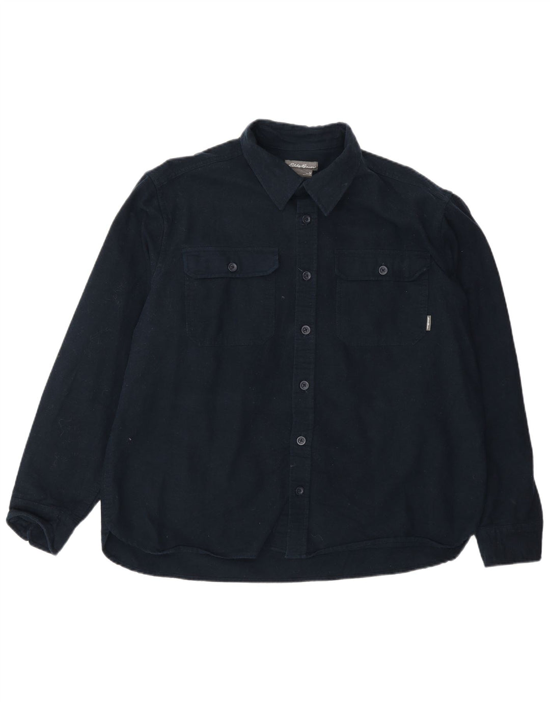 Eddie Bauer Herrenhemd aus mittelblauer Baumwolle in Marineblau