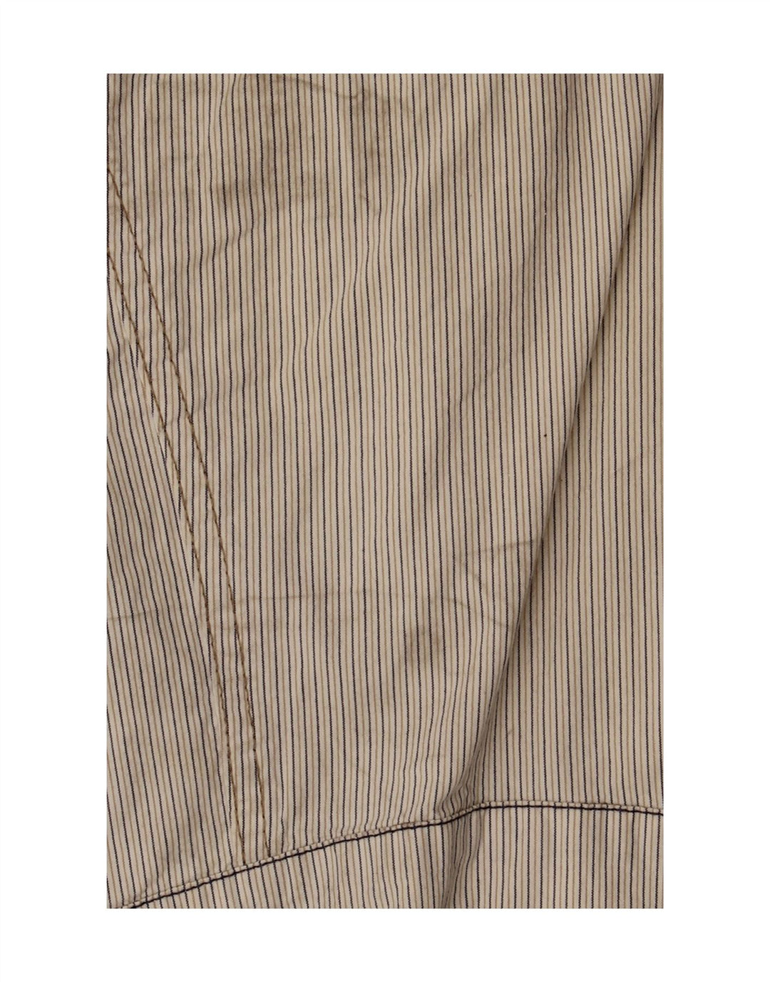 Gas Damen Crop Bomberjacke UK 10 Small Beige gestreift Baumwolle