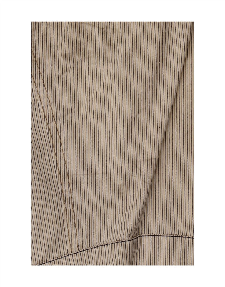 Gas Damen Crop Bomberjacke UK 10 Small Beige gestreift Baumwolle
