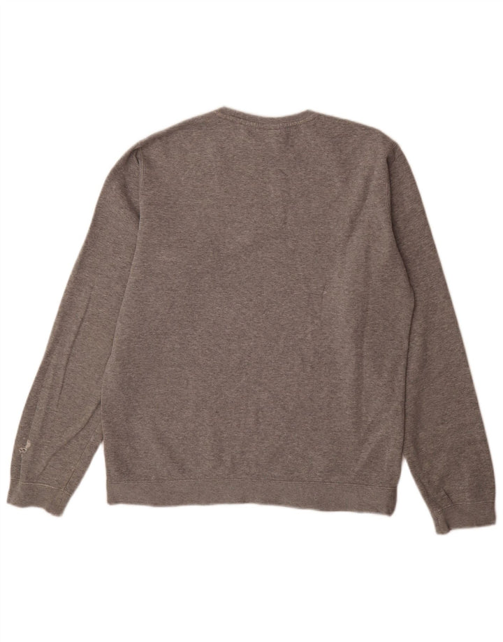 Nike Herren-Sweatshirt-Pullover aus mittelgrauer Baumwolle