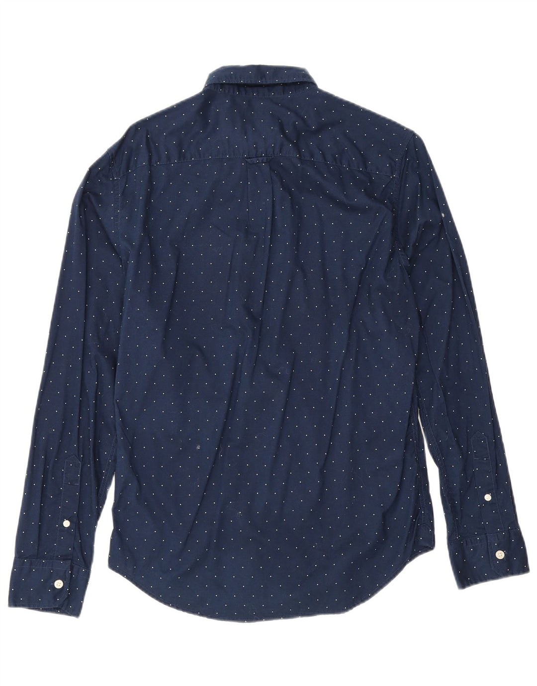 American Eagle Herren-Hemd, klein, marineblau gepunktete Baumwolle