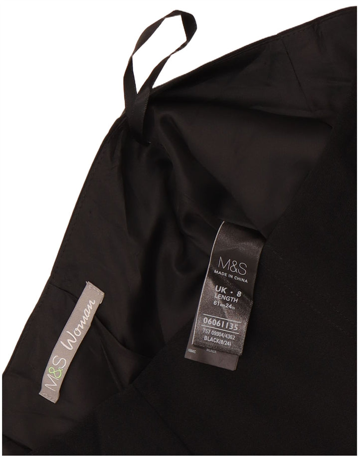 Marks & Spencer Damen Bleistiftrock UK 8 Small W28 Schwarz Polyester