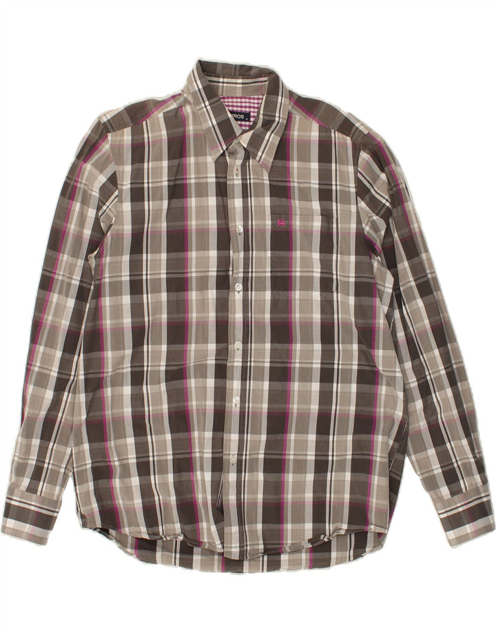LERROS Mens Shirt Medium Grey Check | Vintage Lerros | Thrift | Second-Hand Lerros | Used Clothing | Messina Hembry 