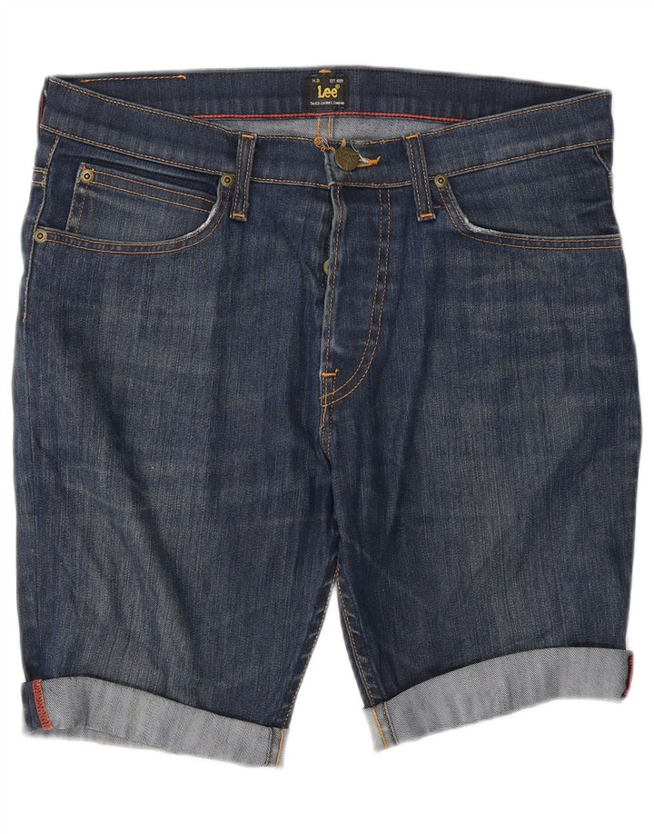 Lee Damen Jegger Denim Shorts W31 Mittelblaue Baumwolle