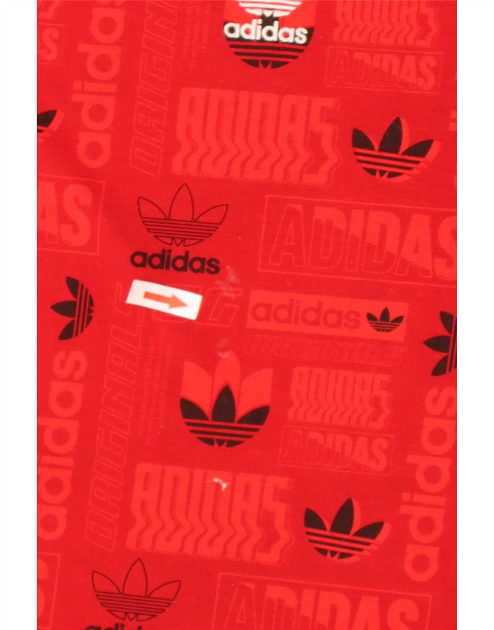 Adidas Herren Regular Graphic T-Shirt Top Mittelrotes Polyester