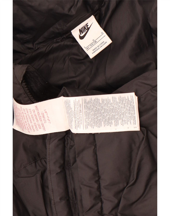 Nike Wattierte Jacke mit Kapuze für Jungen, 12–13 Jahre, Größe L, Schwarz, Polyester
