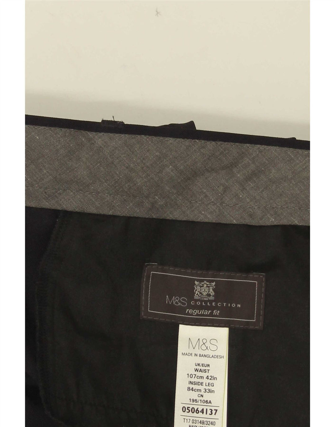 Marks & Spencer Herren-Anzughose mit gerader Passform und normaler Passform, W42, L29, Schwarz