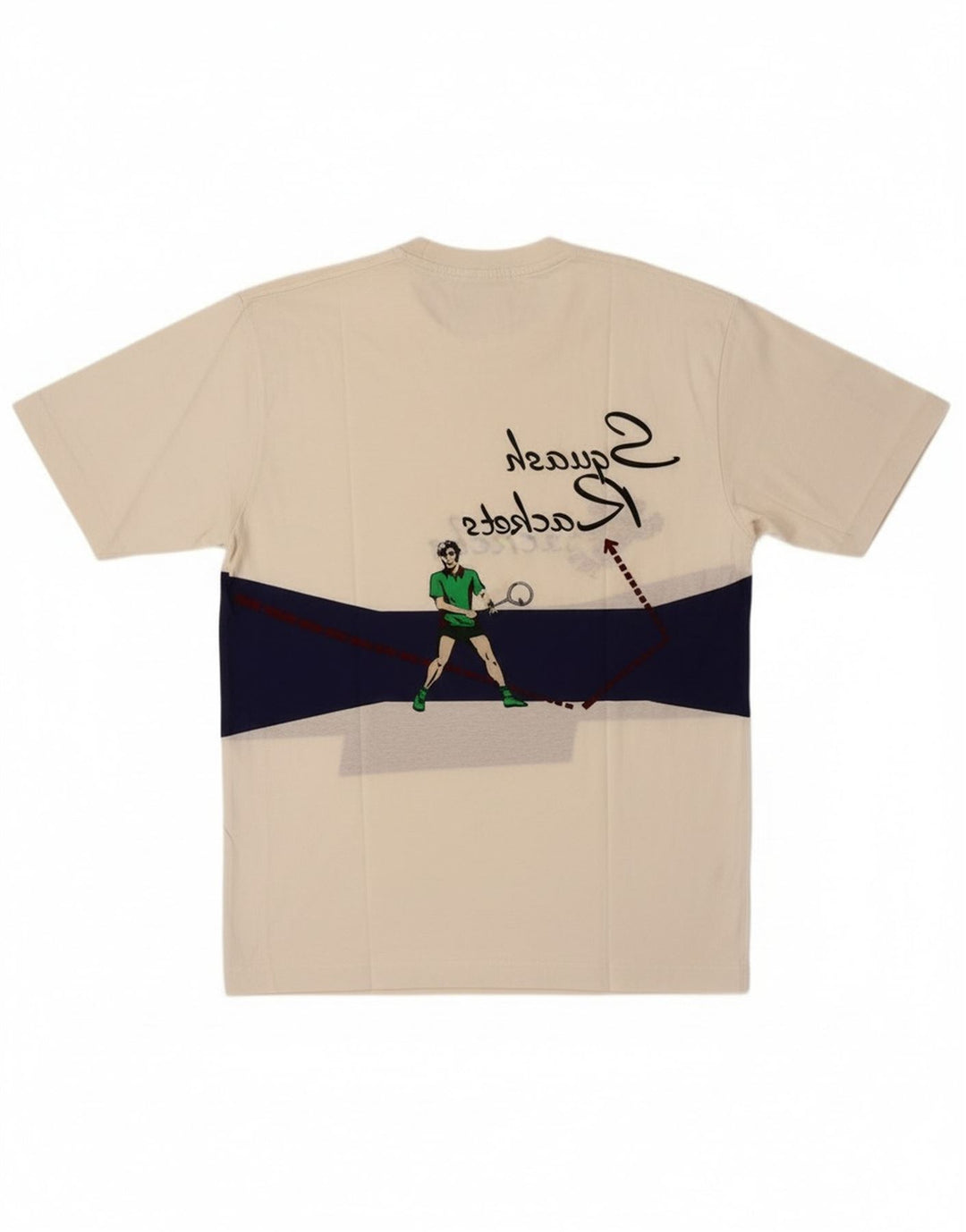 Cacharel Herren-T-Shirt mit Grafik, groß, weiße Blockfarben-Baumwolle