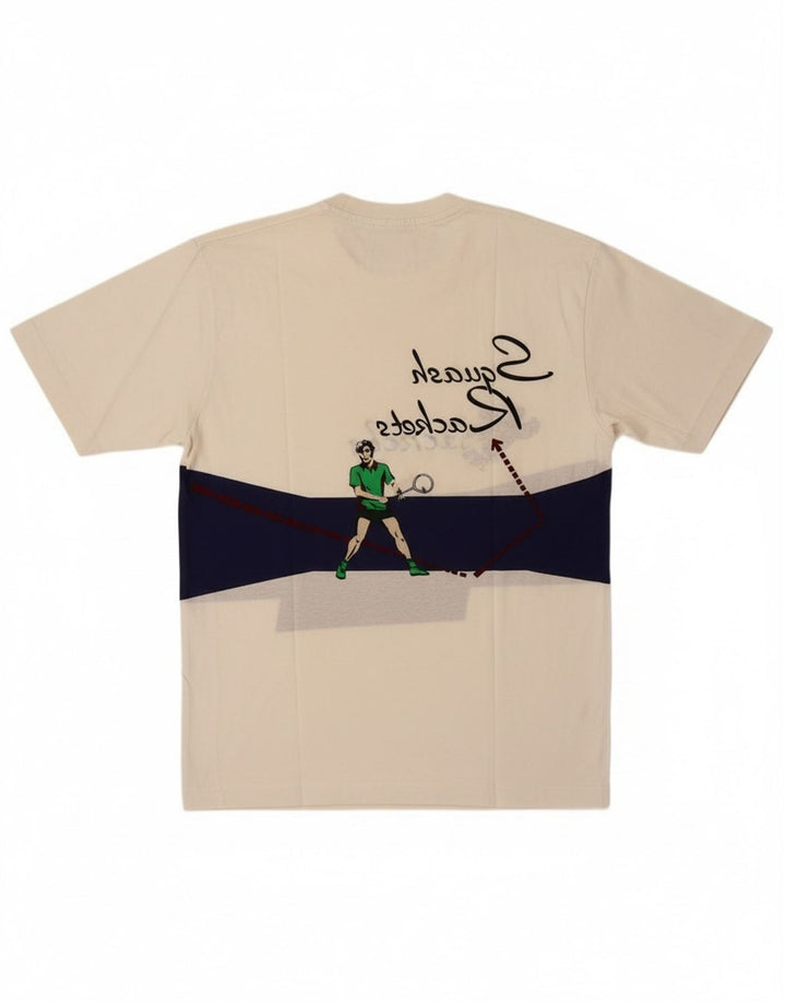 Cacharel Herren-T-Shirt mit Grafik, groß, weiße Blockfarben-Baumwolle