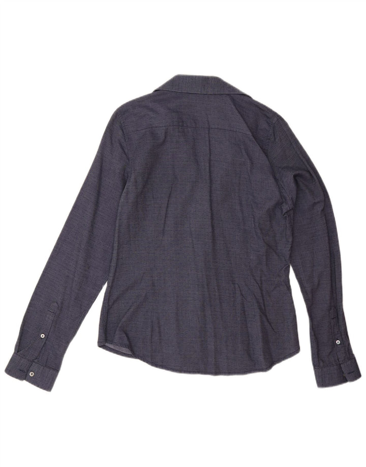 Carrera Damen-Hemd UK 12 Medium Marineblau gepunktet