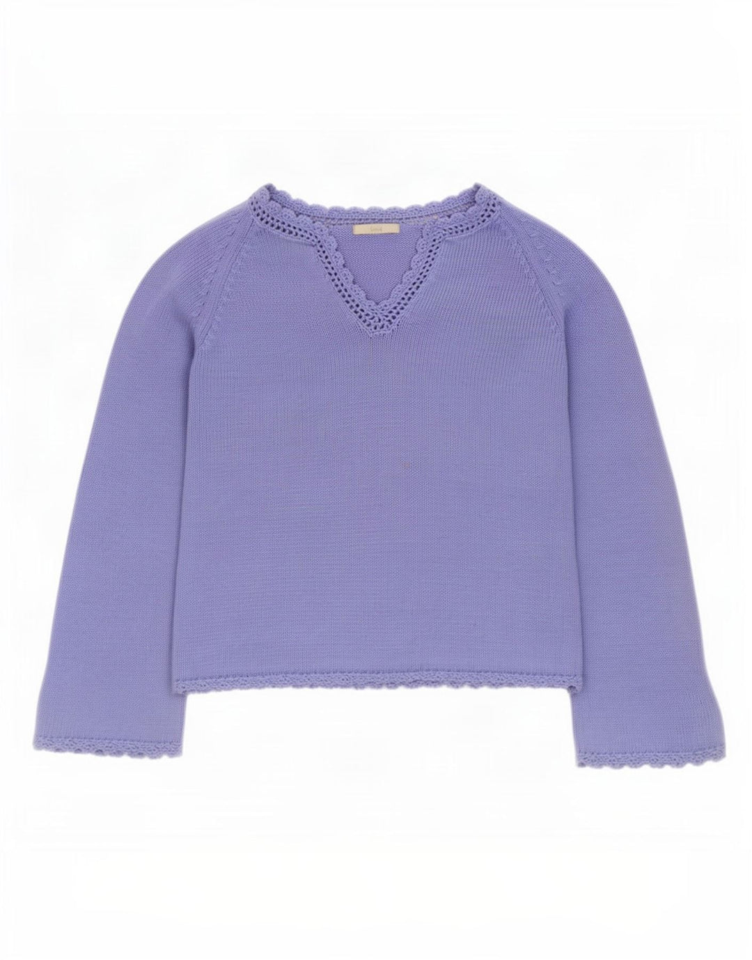 Marks & Spencer Damen Top Langarm UK 16 Large Blau Baumwolle