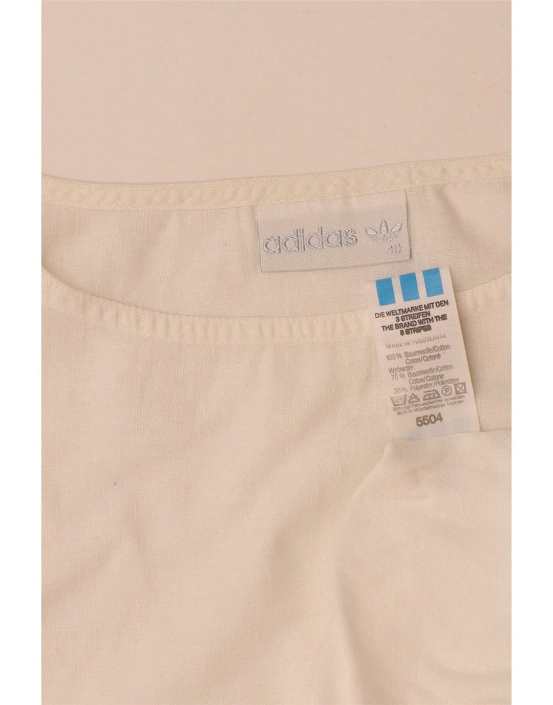 Adidas Damen T-Shirt Top EU 40 Mittelweiße Baumwolle