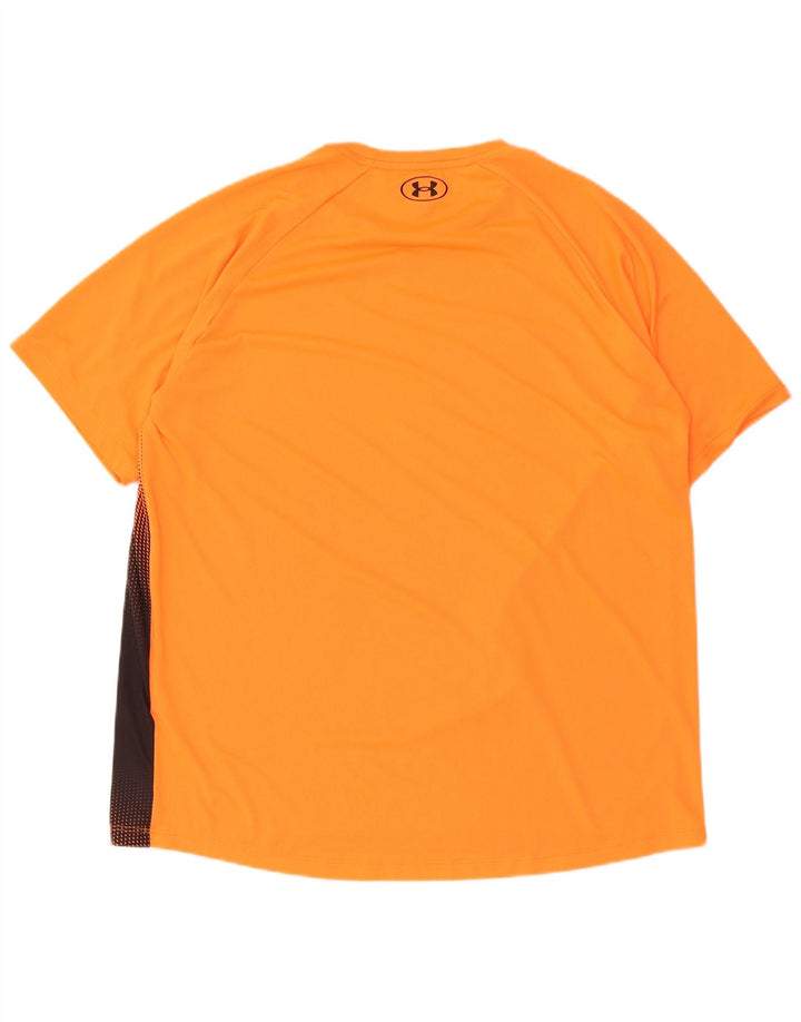 Under Armour Herren T-Shirt Top XL Orange Tie Dye Polyester